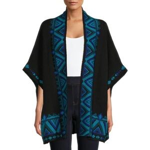The Pioneer Woman Western Boho Kimono Cardigan Black Teal Southwest XXL/XXXL